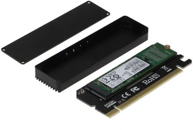 Alt view image 2 of 5 - Sedna - PCI-e 16x to M2 NVMe SSD Adapter with Heatsink Cover