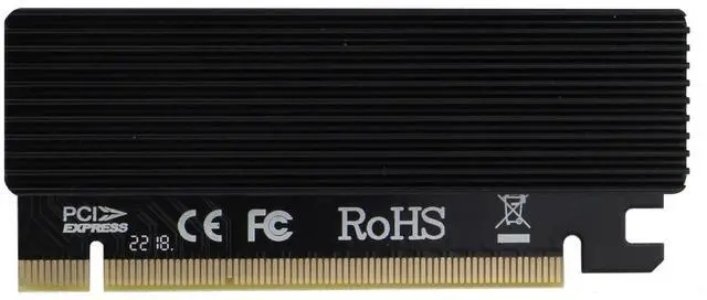 Alt view image 5 of 5 - Sedna - PCI-e 16x to M2 NVMe SSD Adapter with Heatsink Cover