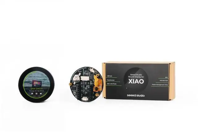 Alt view image 5 of 5 - Seeed Studio Round Display for XIAO - 1.28-inch Round Touch Screen, 240×240 Resolution, 65k Colors, RTC, Charge IC, TF Card Slot, JST 1.25 Connector, All XIAO Compatible,HMI, Smart Home, Wearables