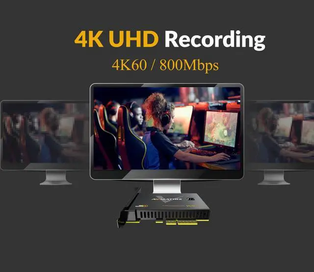 Alt view image 2 of 5 - AVMATRIX VC12-4K PCIE Capture Card 4k for Game Livestream and Record in 4K60 UHD with Ultra-Low Latency on PS5 PS4/Pro Xbox Series X/S Xbox One X/S in OBS Works with Windows and Linux