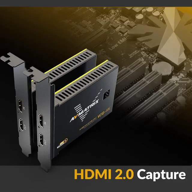 Alt view image 3 of 5 - AVMATRIX VC12-4K PCIE Capture Card 4k for Game Livestream and Record in 4K60 UHD with Ultra-Low Latency on PS5 PS4/Pro Xbox Series X/S Xbox One X/S in OBS Works with Windows and Linux