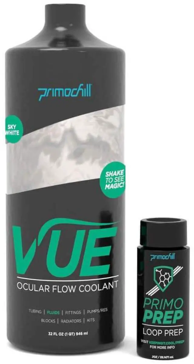 Alt view image 2 of 3 - PrimoChill Vue Pre-Mix (32oz) -Computer WaterCooling Fluid - Sky White SX