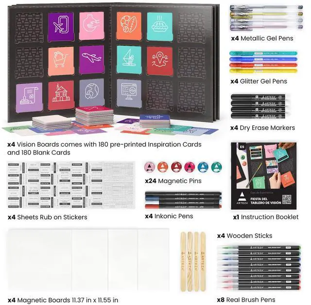 Alt view image 2 of 5 - ARTEZA Vision Board Kit, Experience Box | Creative Art & Craft Set for Goal Setting, Party Kit for Group Activities, Business Planning, Personal Development, Art Supplies, Craft Supplies