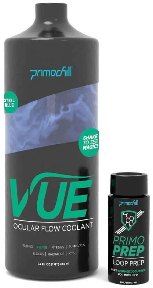 Alt view image 2 of 3 - PrimoChill Vue Pre-Mix (32oz) -Computer WaterCooling Fluid - Steel Blue