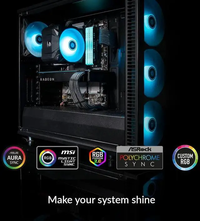 Alt view image 3 of 5 - ARCTIC Freezer i35 RGB - Single Tower CPU Cooler with RGB, Intel Specific, Pressure Optimized 120 mm P-Fan, 2001700 RPM, 4 Heat Pipes, incl. MX-5 Thermal Paste - Black