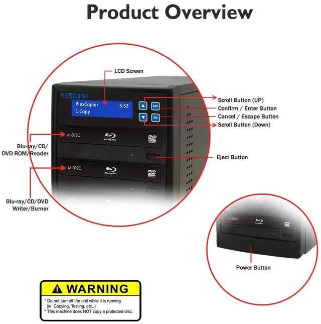 Alt view image 4 of 5 - PlexCopier 1 to 3 Blu-ray BD BDXL M-Disc CD DVD Duplicator Copier Tower with Free Copy Protection