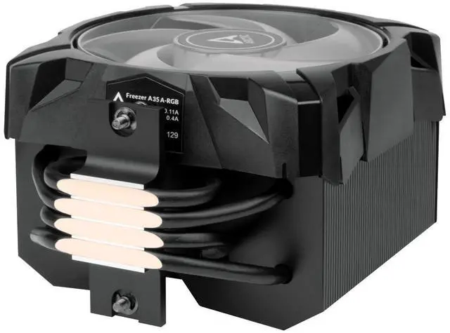 Alt view image 5 of 5 - ARCTIC Freezer A35 A-RGB - Single Tower CPU Cooler with A-RGB, AMD Specific, Pressure Optimized 120 mm P-Fan, 2001700 RPM, 4 Heat Pipes, incl. MX-5 Thermal Paste - Black