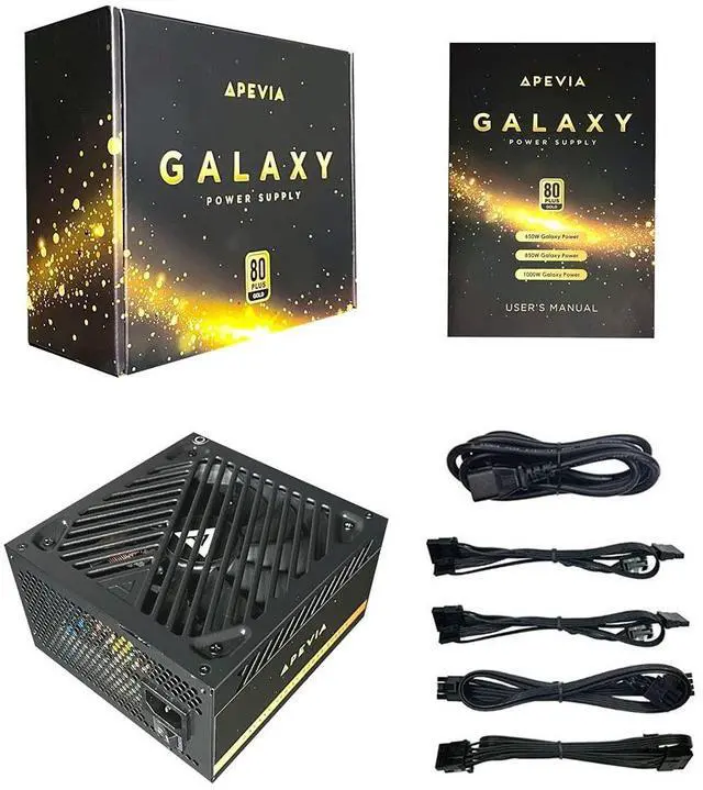 Alt view image 4 of 5 - Apevia ATX-GX650W Galaxy 650W 80+ Gold Certified Active PFC ATX Semi-Modular Gaming Power Supply