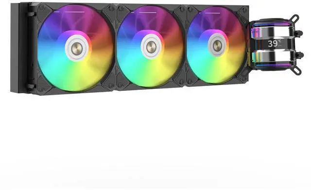 Main image of ALSEYE Infinity i360 Water Cooling System - 360mm Radiator, Dual LED Pumps, Temperature Display, 3x120mm ARGB & PWM Fans, Low Noise Operation - Compatible with Intel LGA 1700/1200 & AMD AM5/AM4-Black