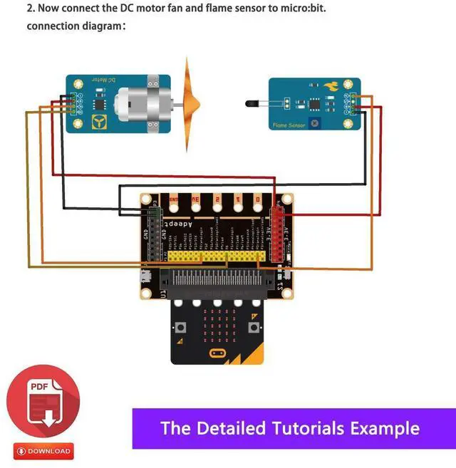 Alt view image 4 of 5 - Adeept Sensor Starter Kit for BBC Micro:bit (V2 Included) | Programmable Starter Kit for Micro:bit with 35 Projects PDF Tutorial Book | Expansion Board Included