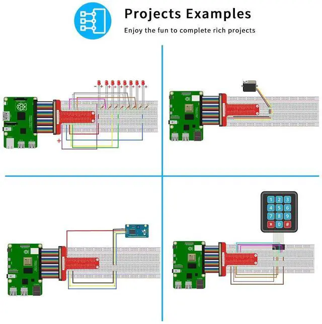 Alt view image 4 of 5 - Adeept Upgrade Ultimate Starter Kit for Raspberry Pi 4 3, Raspberry Pi Kit, Python C Code, 40 Projects, DIY Electronic Components Kit with 480 Pages PDF Manual