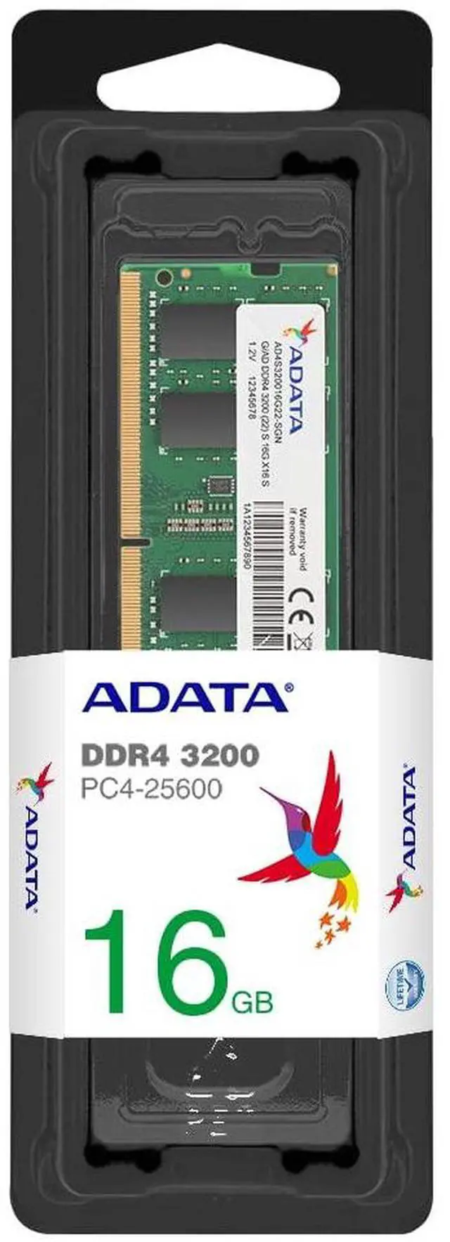 Alt view image 2 of 5 - ADATA Premier 16GB (1x16GB) DDR4 3200MHz CL22 PC4-25600 260-Pin SODIMM Memory RAM Single Pack(AD4S320016G22-SGN)