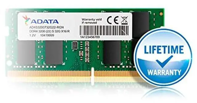 Alt view image 4 of 5 - ADATA Premier 16GB (1x16GB) DDR4 3200MHz CL22 PC4-25600 260-Pin SODIMM Memory RAM Single Pack(AD4S320016G22-SGN)