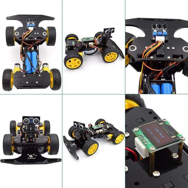 Alt view image 5 of 5 - Adeept Smart Car Kit Compatible with Raspberry Pi Pico, Line Tracking, Obstacle Avoidance, Colorful Light, DIY STEM IR Remote Controlled Educational Robot Car Kit with MicroPython Code and Tutorials