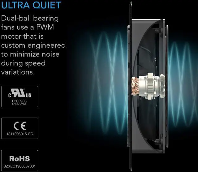 Alt view image 4 of 5 - AC Infinity AIRPLATE S5, Quiet Cooling Fan System 8" with Speed Control, for Home Theater AV Cabinets