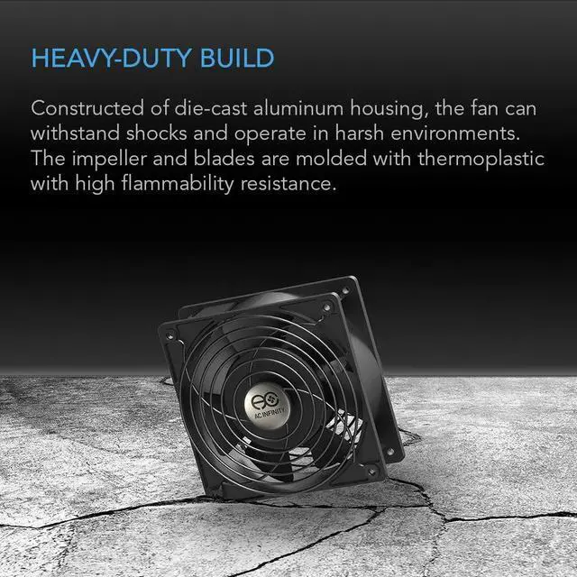Alt view image 4 of 5 - AC Infinity AXIAL 2060, Muffin Fan, 120V AC 200mm x 200mm x 60mm High Speed, for DIY Cooling Ventilation Exhaust Projects