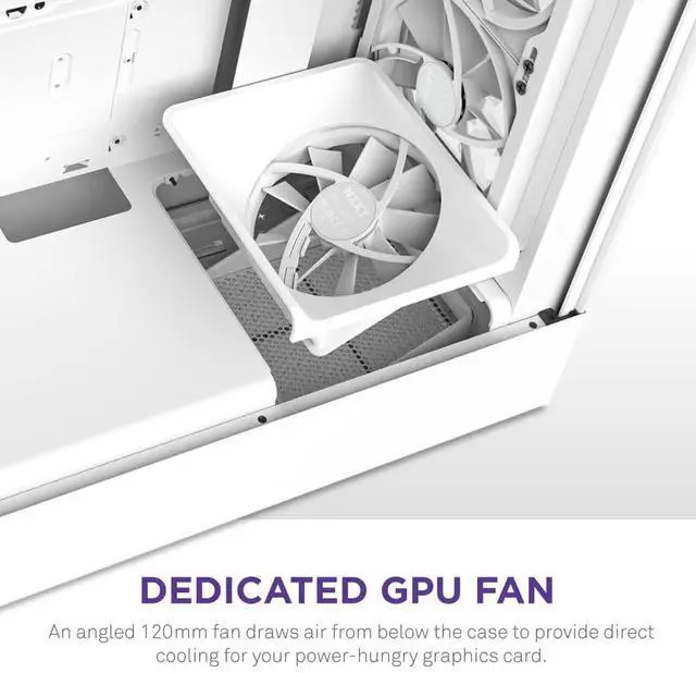 Alt view image 4 of 5 - NZXT H5 Elite Compact ATX Mid-Tower PC Gaming Case  CC-H51EW-01 - Built-in RGB Lighting  Tempered Glass Front and Side Panels  Cable Management  2 x 140mm RGB Fans Included  White