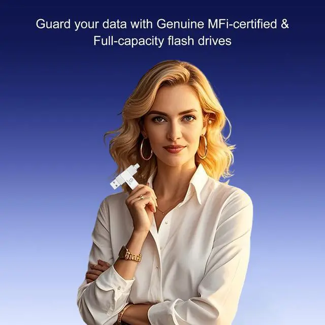 Alt view image 2 of 5 - Genuine Apple MFi Certified iPhone USB Flash Drive 256GB - Real Capacity - No Fake Storage, Genuine Lightning, encrypted Auto Backup Photo Stick for iPhone iPad Photos/Videos - Avoid Fake MFi Clones!