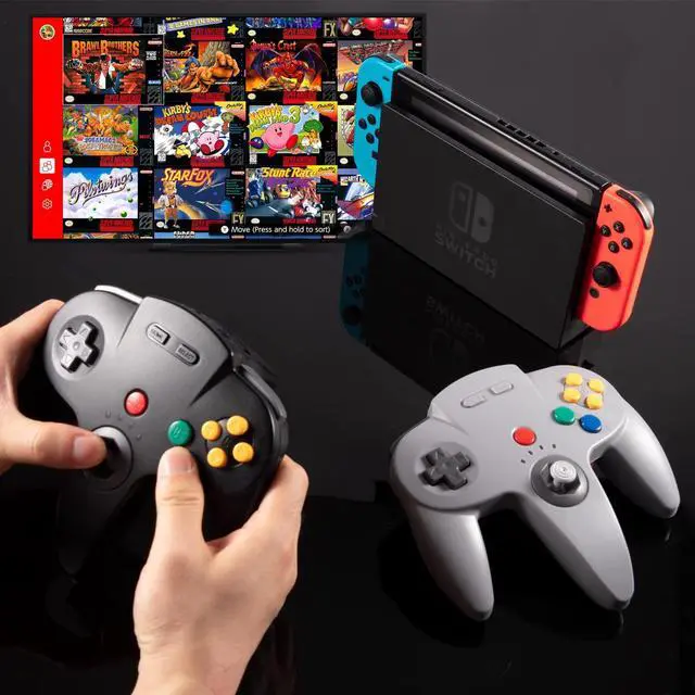 Alt view image 4 of 5 - 2 Pack 2.4 GHz Wireless Switch N64 Controller, w/USB Dongle, Compatible with Windows Laptop PC iOS Mac Linux Raspberry Pi, Switch/NSO - (Rechargeable) (Plug and Play) (Gray/Black)