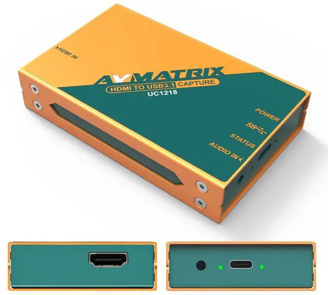 Main image of AVMATRIX UC1218 Video Capture Card with HDMI 2.0 to USB 3.0-C for Live Streaming in 1080P60 for Online Conference Church Live Stream Online Teaching on OBS Vmix YouTube Zoom Teams Twitch PC/Mac
