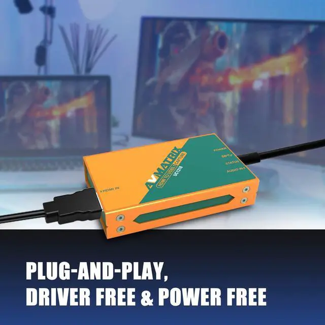 Alt view image 2 of 5 - AVMATRIX UC1218 Video Capture Card with HDMI 2.0 to USB 3.0-C for Live Streaming in 1080P60 for Online Conference Church Live Stream Online Teaching on OBS Vmix YouTube Zoom Teams Twitch PC/Mac