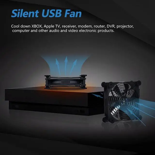 Alt view image 2 of 5 - SCCCF High Airflow Router Cooling Fan for Computer Cooler TV Box Wireless 12V DC Power 140mm 280mm Fan with Multi Speed Controller