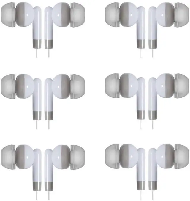Main image of Wjjitan Bulk Earbuds 100 Pack, White Basic in-Ear Earbuds, Wholesale Disposable Headphones for Class, Students, Schools, Kids, Classrooms, Wired Earphones Bundle
