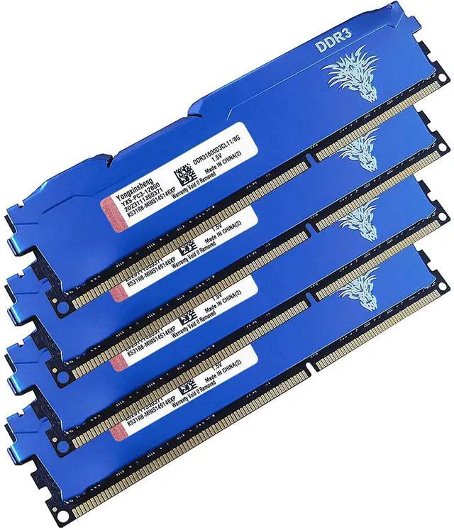 Main image of Yongxinsheng DDR3 32GB Kit (8GBx4) Desktop RAM 1600MHz PC3-12800 UDIMM Non-ECC Unbuffered 1.5V 2Rx8 Dual Rank 240 Pin CL11 PC Computer Memory Upgrade Module (Blue)