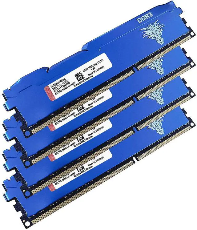 Main image of Yongxinsheng DDR3 32GB Kit (8GBx4) Desktop RAM 1866MHz PC3-14900 UDIMM Non-ECC Unbuffered 1.5V 2Rx8 Dual Rank 240 Pin CL13 PC Computer Memory Upgrade Module (Blue)