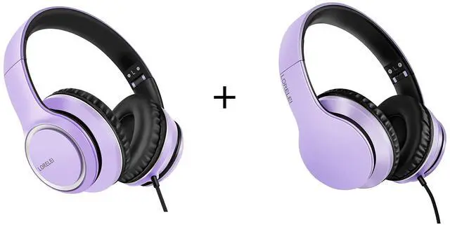 Main image of LORELEI X8 Wired Over Ear Headphones (Dark Purple) & X6 Wired Over Ear HeadphonesPurple-Black