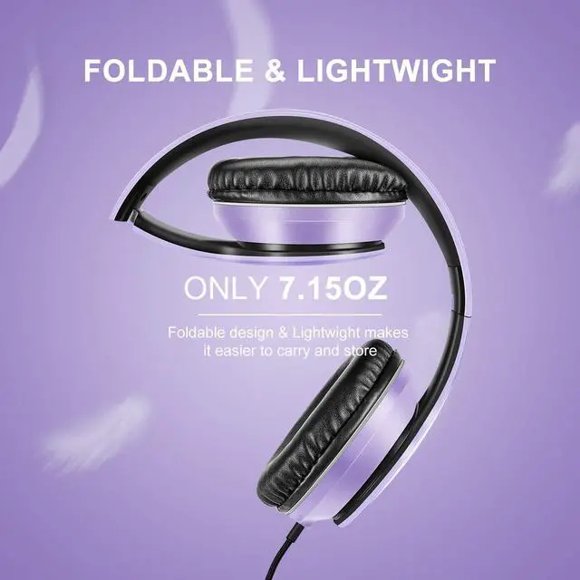 Alt view image 5 of 5 - LORELEI X8 Wired Over Ear Headphones (Dark Purple) & X6 Wired Over Ear HeadphonesPurple-Black