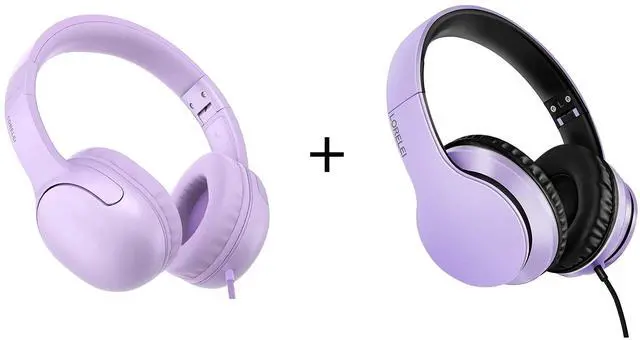 Main image of LORELEI E5 Wired On Ear Headphones (Purple) & X6 Wired Over Ear HeadphonesPurple-Black