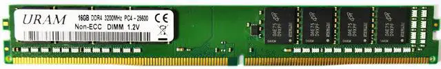 Main image of URAM 16GB DDR4 RAM 3200MHz PC4-25600 VLP Non-ECC UDIMM Full Compatible Desktop Memory