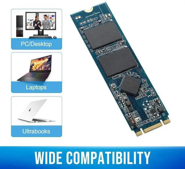 Alt view image 3 of 5 - THU Internal SSD, 128GB NAND M.2 2280 SATA NGFF, Gen 3 x 4 Internal Solid State Drive R/W 300/350MB/s SSD (128 GB)