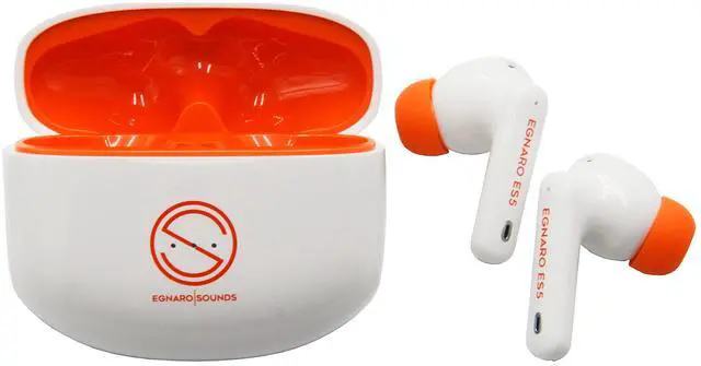 Main image of EGNARO ES5 True Wireless Stereo Earbuds Earphones, Bluetooth 5.1, Active Noise Cancelling, Touch Controls with Microphone and IPX4 Water Resistance, Color White