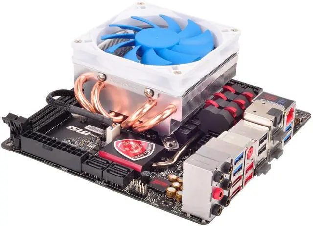 Alt view image 2 of 5 - Silverstone Tek Low-Profile Heatsink CPU Cooler with 92mm PWM Fan, Four 6mm Heat Pipes, Intel LGA1155/1156/1150 and AMD AM2/AM3/FM1/FM2 AR06