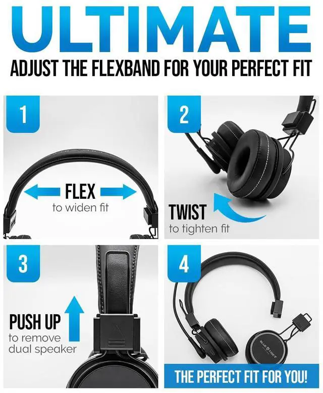 Alt view image 5 of 5 - Blue Tiger Premium Elite Ultimate Single and Dual Ear 2-in-1 Bluetooth Headset  Professional Noise Cancellation Head Set with Microphone  USB-C Fast Charge & Long Battery Life