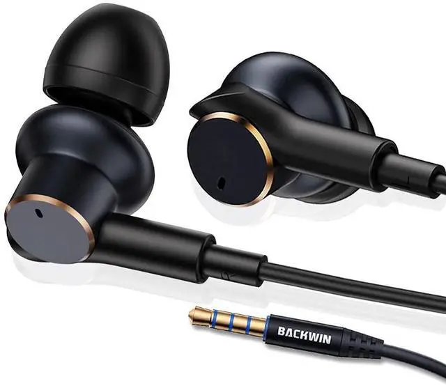 Main image of Wired headphones with [four speakers], high-fidelity noise-cancelling stereo subwoofer earbuds with microphone,universal 3.5mm plug earphones with volume adjustment,cnc processing metal back shell