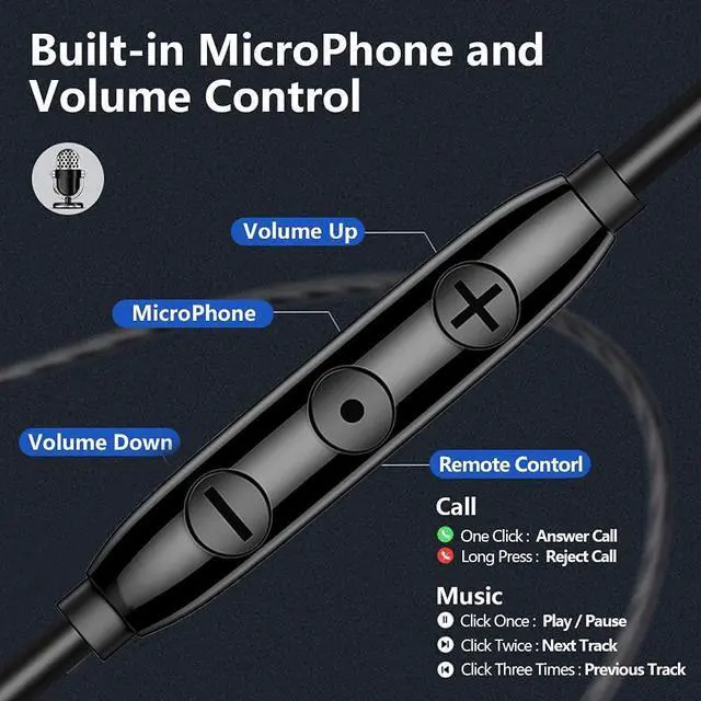 Alt view image 4 of 5 - Wired headphones with [four speakers], high-fidelity noise-cancelling stereo subwoofer earbuds with microphone,universal 3.5mm plug earphones with volume adjustment,cnc processing metal back shell