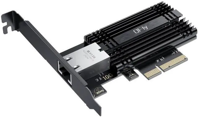 Main image of QFly 10Gb PCI-e Network Card, PCIe to 10 Gigabit Ethernet Adapter,Marvell AQtion AQC113C Controller,10G Base-T RJ45 Port NIC Card,Support Windows10/11/Server