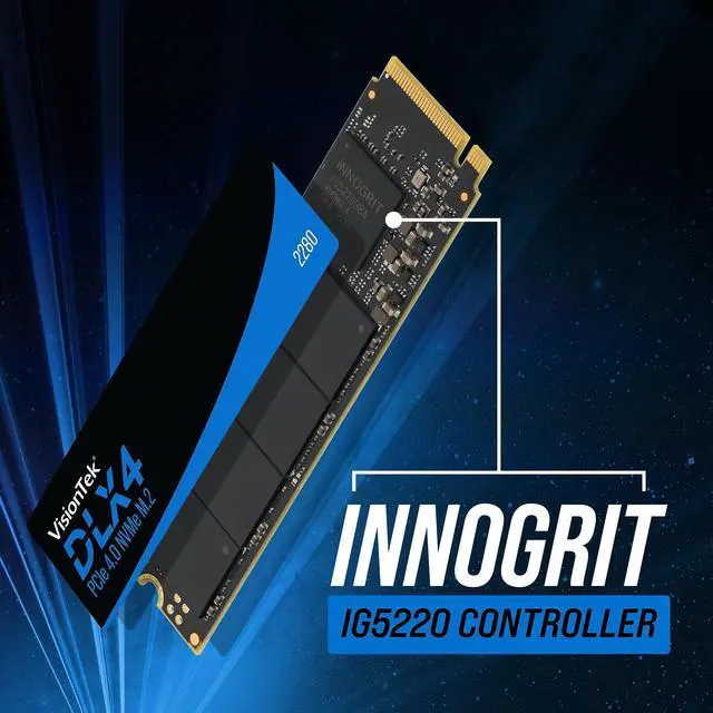 Alt view image 5 of 5 - VisionTek 2280 M.2 DLX4 SSD - 512GB - PCIe Gen 4.0 x4 NVMe - 5200MB/s Read, 4775MB/s Write  Laptops, Gaming PCs, Compatible Consoles