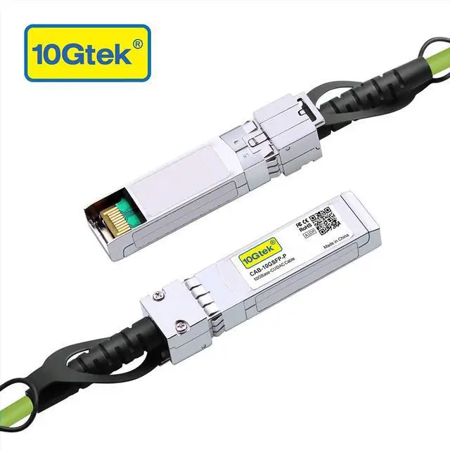Alt view image 2 of 5 - 10Gtek [Green Colored 10G SFP+ DAC Cable - Twinax SFP Cable for Ubiquiti UniFi Devices, 1-Meter(3.3ft), 2 Pack