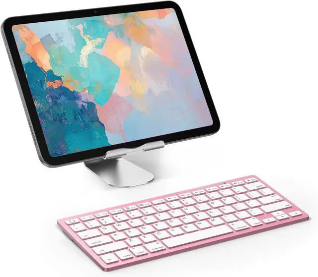 Alt view image 2 of 5 - OMOTON Bluetooth Keyboard Compatible with iPad 10th Generation, iPad 10.2 (9th/8th/7th), iPad Pro 13/12.9/11 inch, iPad Air/Mini and More Bluetooth Enabled Devices, Rose Gold