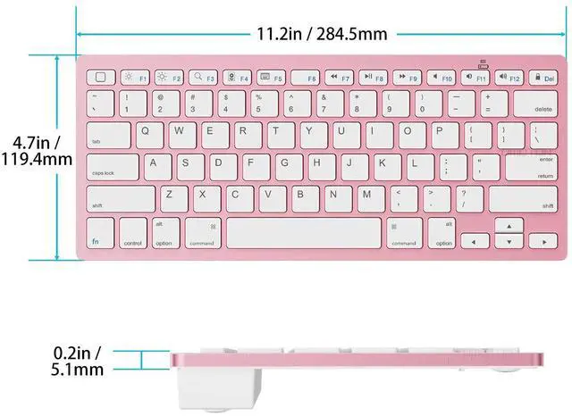 Alt view image 5 of 5 - OMOTON Bluetooth Keyboard Compatible with iPad 10th Generation, iPad 10.2 (9th/8th/7th), iPad Pro 13/12.9/11 inch, iPad Air/Mini and More Bluetooth Enabled Devices, Rose Gold