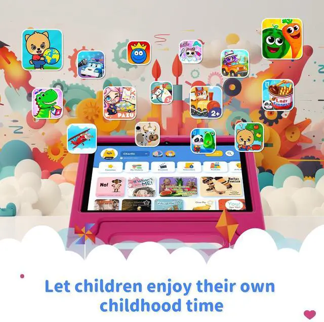 Alt view image 2 of 5 - CFVOCUY 2025 Kids Tablet, 10.1" Kid Tablet with Case, Quad-Core, 32GB Storage (1TB Expand), Pre-Installed Educational Apps and Parental Control, WiFi, for Ages 4-12, Eye Protection Mode