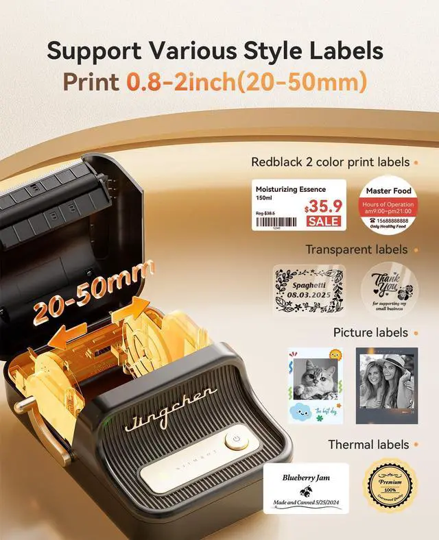 Alt view image 4 of 5 - NIIMBOT B21 Pro Label Maker, 300DPI HD Label Printer, Ideal for Notes,Photos, Study Graphics, Memo Maker,50x30mm Label,230Pcs(Black)