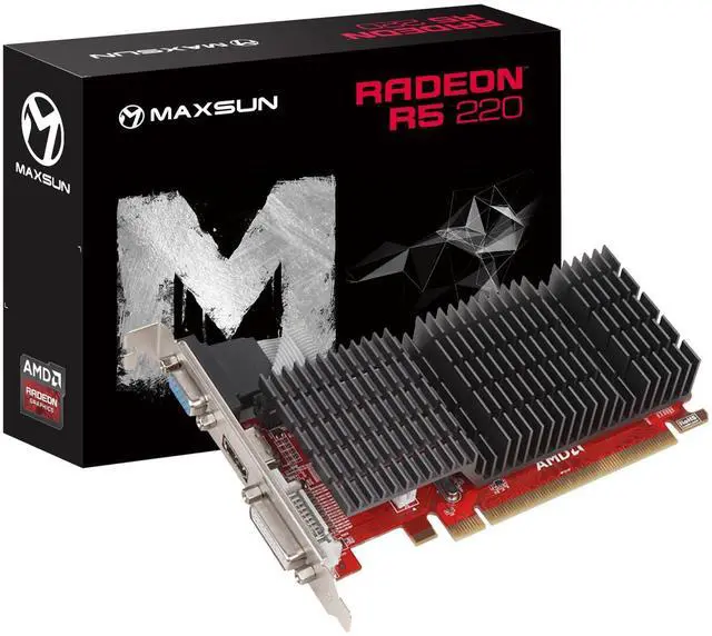 Main image of maxsun AMD Radeon R5 220 1GB Graphics Card GPU (DVI-I, HDMI, VGA) - Low Profile Ready