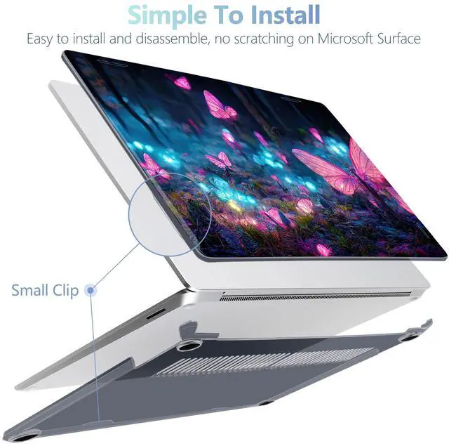 Alt view image 4 of 5 - MEEgoodo Case for Microsoft Surface Laptop 13.8 inch Touchscreen 2024 (7th Edition),Clear Cover Fit Model 2036,Laptop Hard Shell with Keyboard & Webcam Cover & Screen Protector,Fantasy Forest