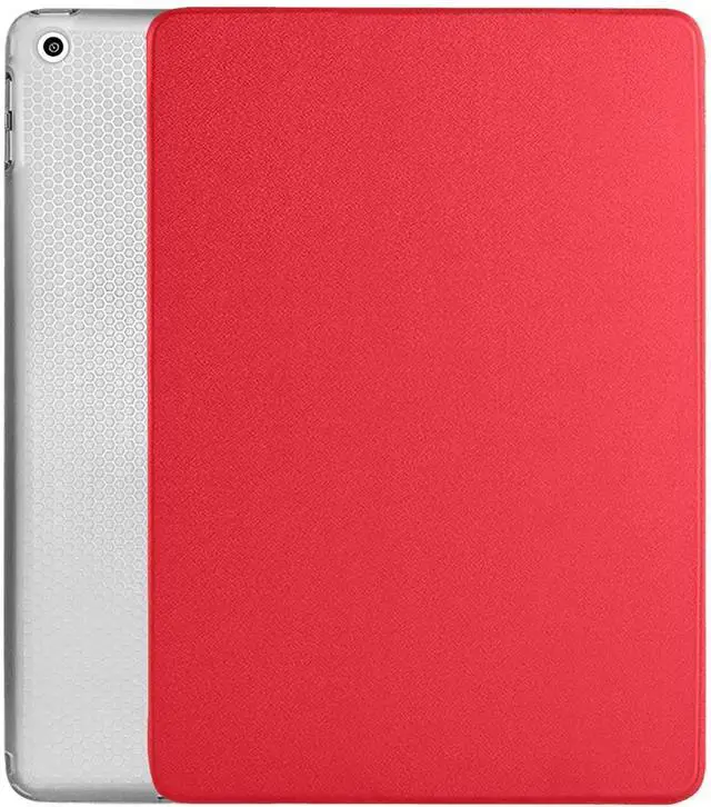 Main image of DuraSafe Cases iPad 10.5 Inch Air 3rd Gen [ Air 3 2019 ] MV172LL/A MV162LL/A MV152LL/A MUUT2LL/A MUUR2LL/A MUUQ2LL/A Trifold Slim Smart TPU Transparent Back Cover with Adjustable Stand Feature - Red