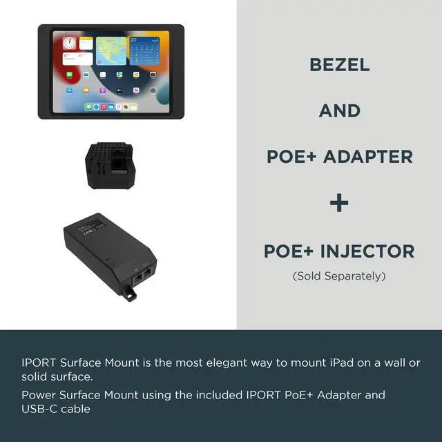 Alt view image 4 of 5 - iPort Surface Mount System - iPad Wall Mount for 11" Pro (3rd gen) and 10.9" Air (5th gen) - Black